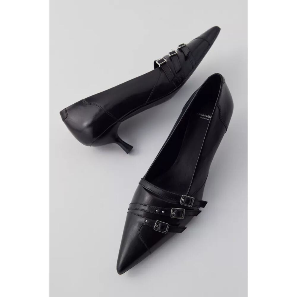 Vagabond Lykke Pumps Black Kitten Low Heels EUC 7, 37